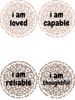 Preview of Affirmations (Loved, capable, reliable, thoughtful)