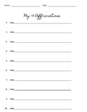 Affirmations Worksheet