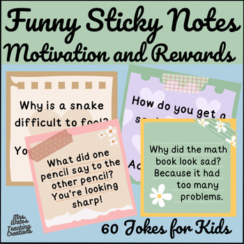 Preview of Affirmations & Funny Sticky Notes for Students for Motivation Fun and Rewards