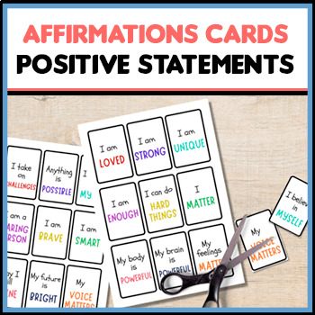 Preview of Affirmations are positive statements to create a positive feel -scissor skills