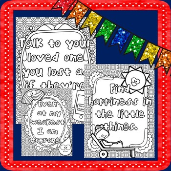 Download Affirmations for Grief Coloring Sheets: Set of 12 by Little Miss Counselor