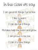 Affirmations for Learners *Mini Rainbows* Poster