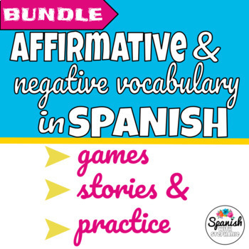 Preview of Affirmative and Negative Words in Spanish Afirmativo y negativo algo nada, nadie