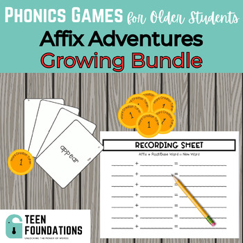 Preview of Affix Adventures *Growing Bundle!* | Morphology Game Phonics for Older Students