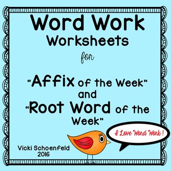 Preview of Affix and Root Word of the Week Worksheet