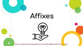 Preview of Affixes: Prefixes & Suffixes