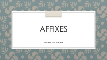 Preview of Affixes - Prefixes, Suffixes, Root Words