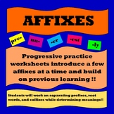 Affixes (Prefixes, Suffixes, Root Words)- Progressive Prac