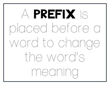Preview of Affixes (Suffix & Prefix) Visual Cut-Outs for Classroom