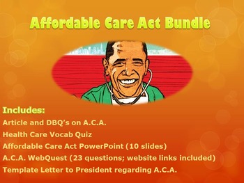 Preview of Affordable Care Act Lesson Bundle : Contemporary Issues