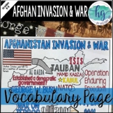 Afghanistan Invasion and War Vocabulary Page and PowerPoint