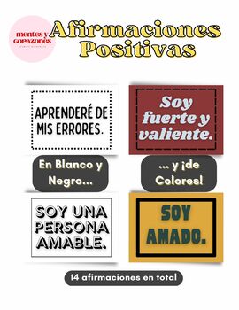 Afirmaciones Positivas Positive Affirmations In Spanish Tpt