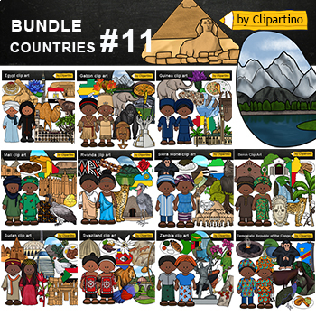 Preview of Africa #3 Countries Clip Art Bundle commercial use - PART 11