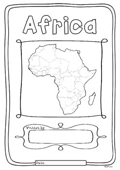 Preview of Africa 55 Countries Study - worksheets with maps and flags for each country