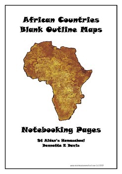 Preview of Africa ~ A to Z Countries Blank Outline Maps & Notebooking Pages