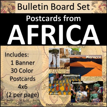 Preview of Africa Bulletin Board Set - Postcards