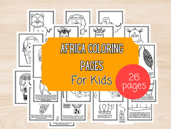 Preview of Africa Coloring Pages Bundle