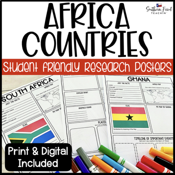 Preview of Africa Country Research Project Posters - Printable & Digital