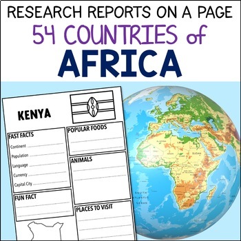 Preview of Africa Country Research Projects - Country Report Templates for World Geography