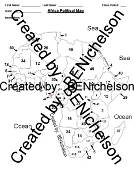 Preview of Africa Fill-In Map and Chart (Distance Learning Friendly)