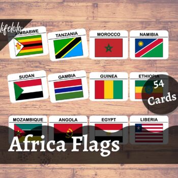 Preview of Africa Flags - 54 Flash Cards | Homeschooling | Montessori Geography