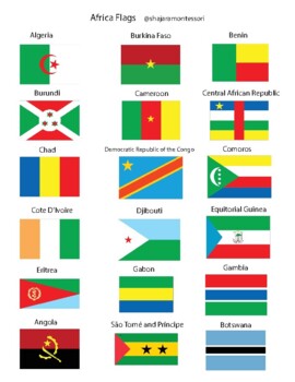 Preview of Montessori Africa Flags for Toothpick Pins