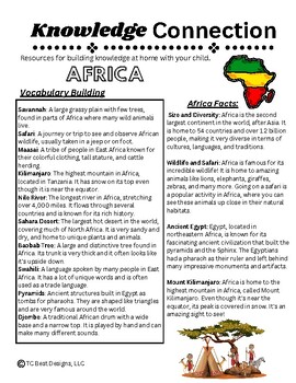 Preview of Africa - Four Knowledge Building Parent Newsletters (English/Spanish)