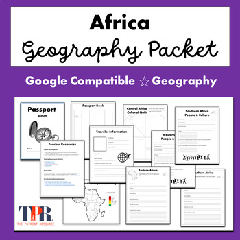Preview of Africa Geography Activities Packet  (Google)