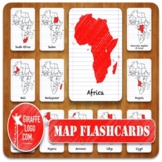 Africa Geography Flashcards with Printable & Digital Maps