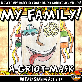 Preview of Africa Griot Family Mask Worksheet Written & Oral Traditions Activity