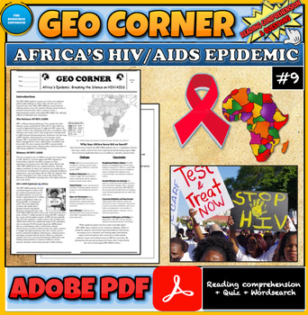 Preview of Africa | HIV/AIDS Epidemic | Reading Comprehension| Wordsearch