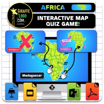 Preview of Africa Interactive World Geography Game & Map Quiz