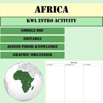 Preview of Africa KWL Graphic Organizer