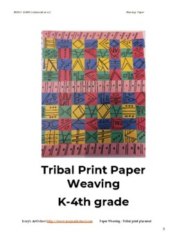 Preview of Africa Kente Cloth Paper Weaving Art Lesson Montessori K to 4th Common Core
