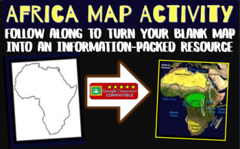 Preview of Africa Map Activity - fun, engaging, follow-along 34-slide PPT (w video links)