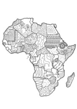 Preview of Africa Map Coloring Page Black History Month Resource