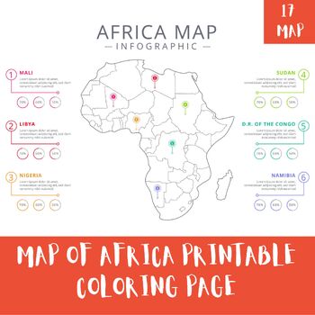 Preview of Africa Map Coloring Page Black History Month Resource, Africa Political Map