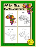 Africa Map (Montessori Colors) Printable - Includes tracin
