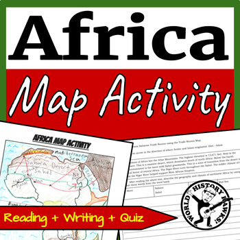Preview of Africa Map & Reading Activity Geography