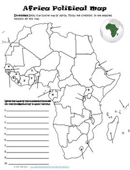 Africa Physical Political Map Activity Quiz By Wise Guys Tpt
