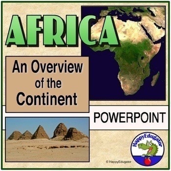 Preview of Africa PowerPoint with Fun Facts and Photos with Printable and Digital Review