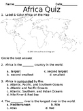 Africa Quiz (SOL 3.6)