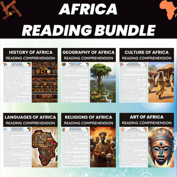 Preview of Africa Reading Comprehension Worksheets | African Continent History Geography