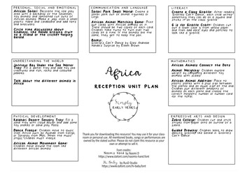 Preview of Africa Reception Unit Plan