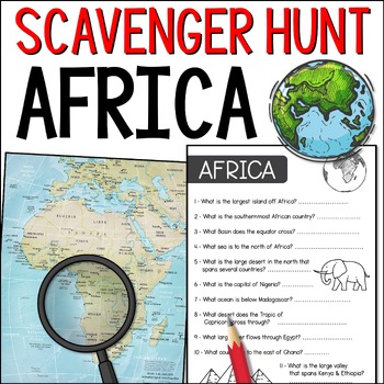Preview of Africa Atlas Scavenger Hunt - African Continent & Countries Geography Activity