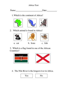 Preview of Africa Test