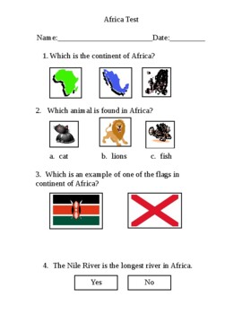 Preview of Africa Test