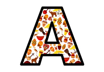 Preview of Africa, Tribal, Bulletin Board Letters, Alphabet Posters Classroom Decor