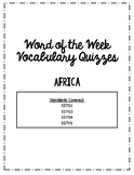 Africa Word of the Week Vocabulary Quizzes Bundle with Key