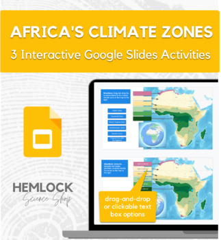 Preview of Africa's Climate Zones - drag-and-drop, labeling activity in Google Slides